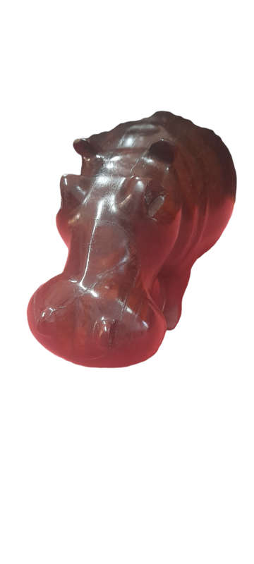 Handcrafted Wood Hippo