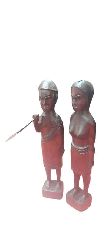 Handcrafted Wood Man and Lady
