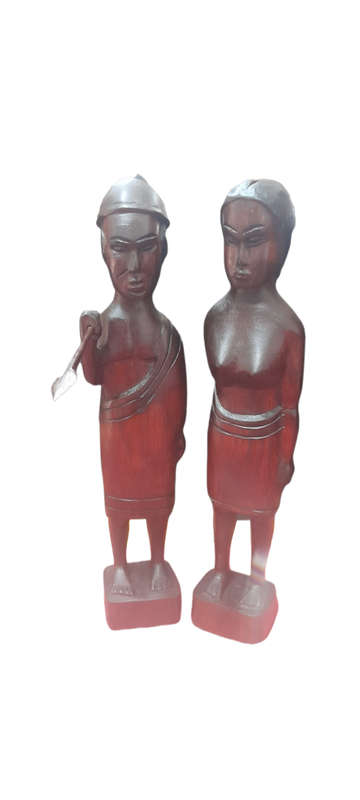 Handcrafted Wood Man and Lady
