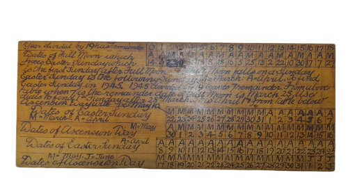 Wooden Circular Perpetual Calender for Easter Sunday / Ascension Day  
