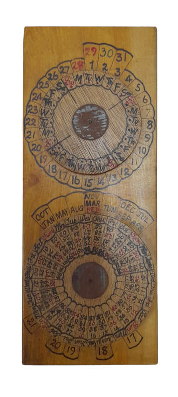 Wooden Circular Perpetual Calender for Easter Sunday / Ascension Day  