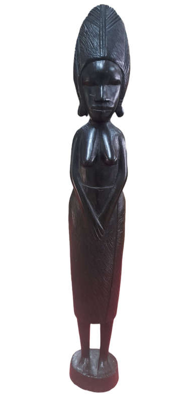 Handcrafted Black Wood African Lady