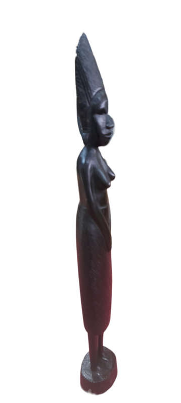 Handcrafted Black Wood African Lady