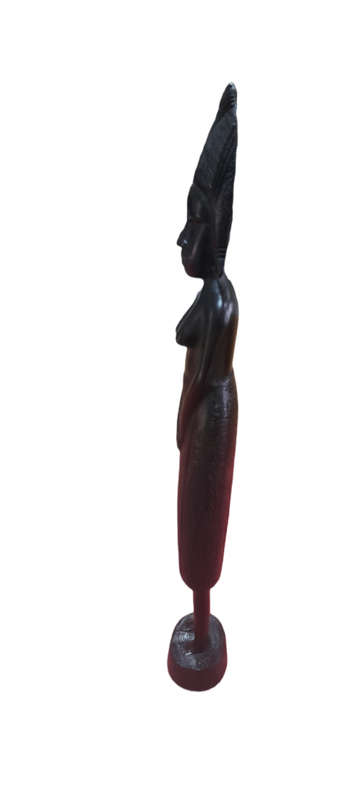 Handcrafted Black Wood African Lady