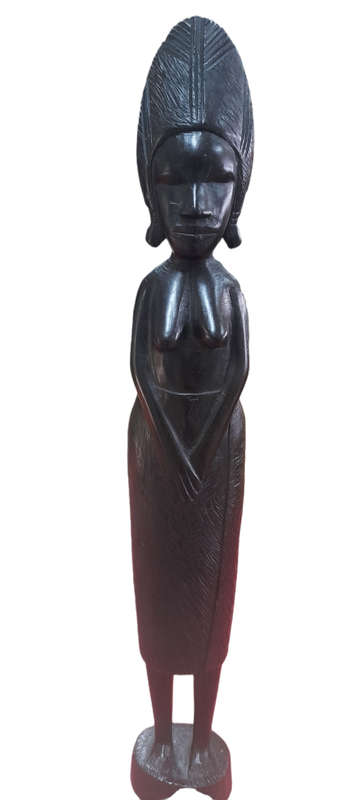 Handcrafted Black Wood African Lady