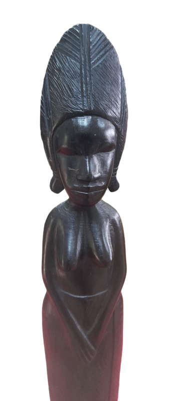 Handcrafted Black Wood African Lady