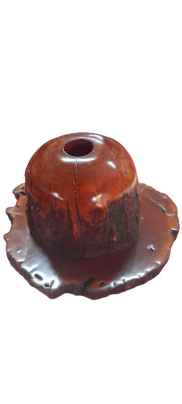 Vintage Handcrafted African Wood Pencil Holder
