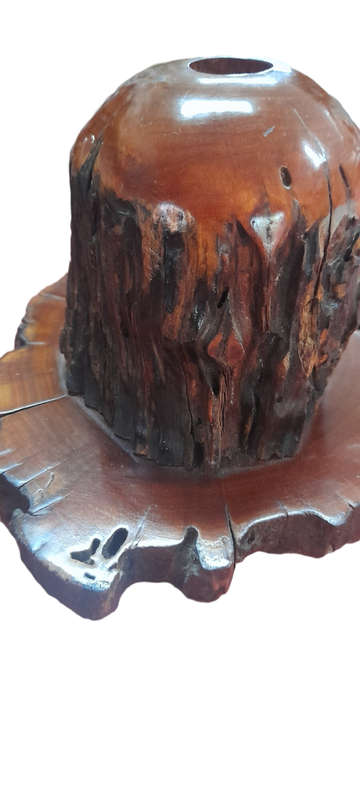 Vintage Handcrafted African Wood Pencil Holder