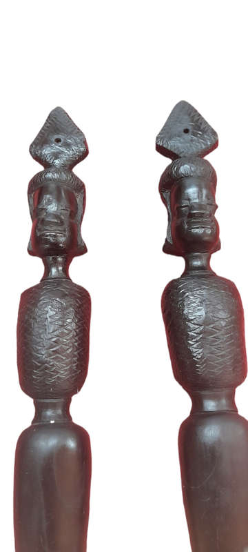 Handcrafted Wood African Fork And Knife
