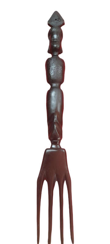 Handcrafted Wood African Fork And Knife