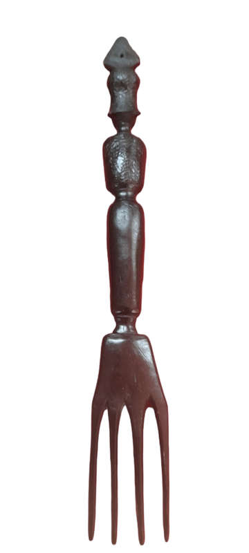 Handcrafted Wood African Fork And Knife