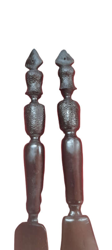 Handcrafted Wood African Fork And Knife