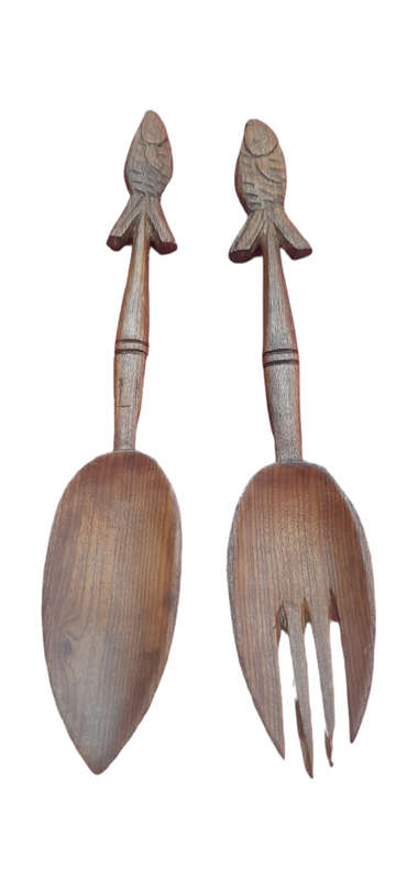 Handcrafted Wood Fork And Spoon