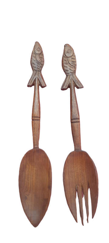 Handcrafted Wood Fork And Spoon