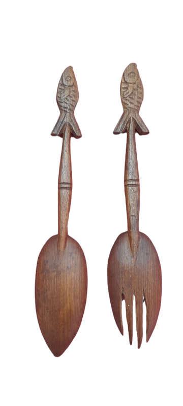 Handcrafted Wood Fork And Spoon