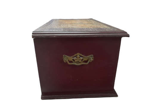 Wooden Box with Decopaged Lid  