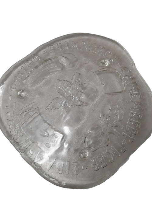 Footed Clear Glass Cheese Plate  