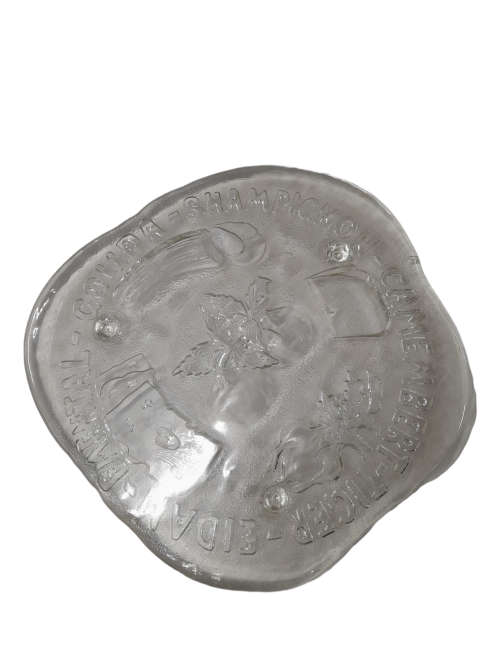 Footed Clear Glass Cheese Plate  