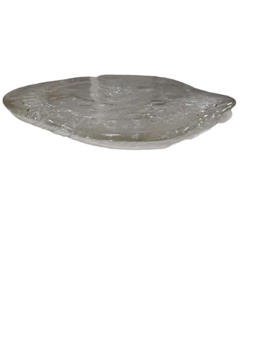 Footed Clear Glass Cheese Plate  