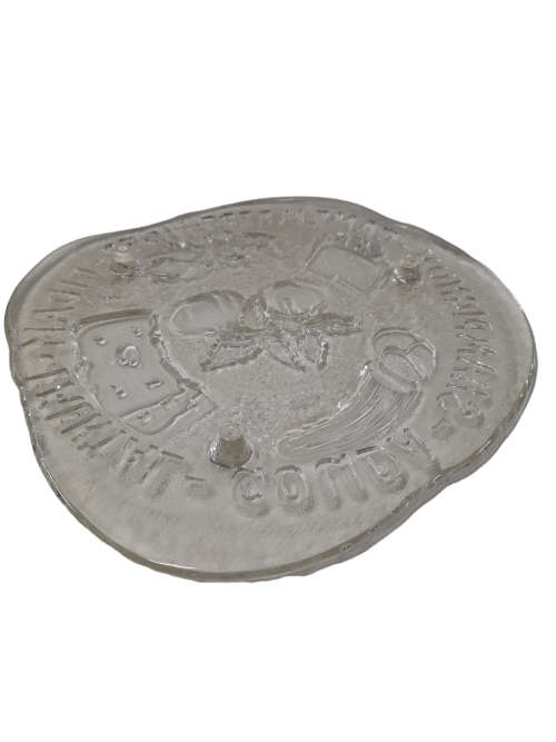 Footed Clear Glass Cheese Plate  