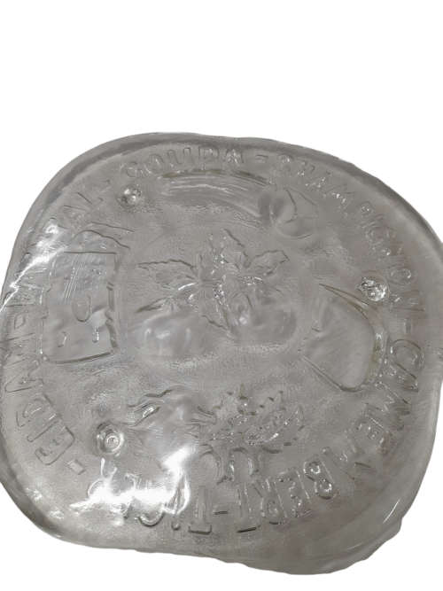 Footed Clear Glass Cheese Plate  
