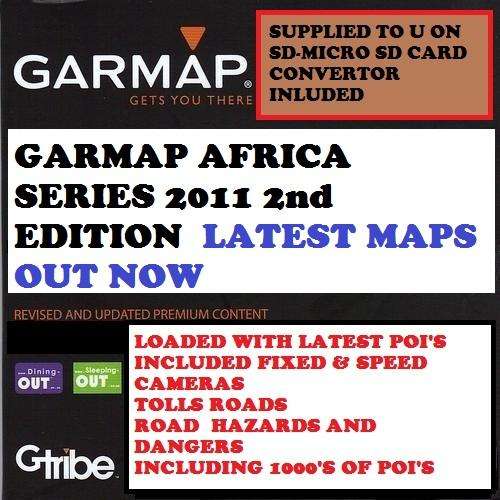 GARMAP SOUTHERN AFRICA DEM 2011.2ND EDITION ENHANCED MAPS With Latest POI Cameras Portholes