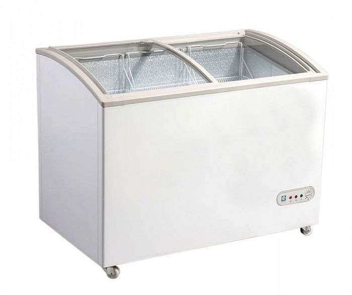 Commercial Curved Glass Sliding Door Chest Freezer  350L LOOKS LIKE THE OLA ICE CREAM FREEZER