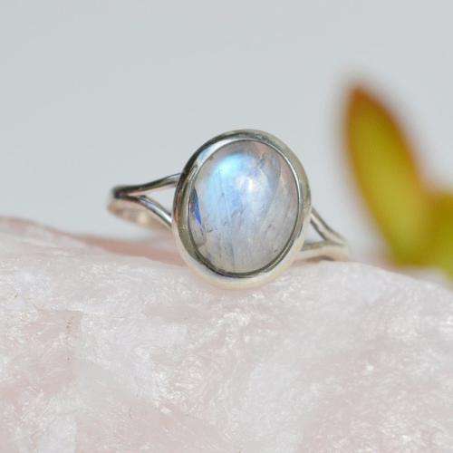 Rainbow Moonstone Ring