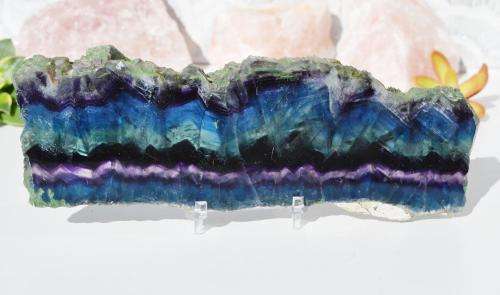 Purple, Green and Blue Rainbow Fluorite Slice