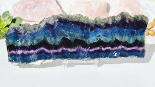 Purple, Green and Blue Rainbow Fluorite Slice