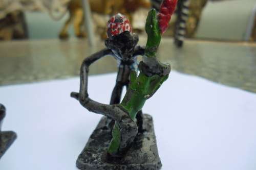 collection 11 very old cast iron tribal figures