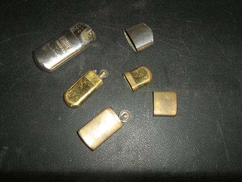 3 very old lighters 2 seem ok 3rd needs flint spring screw all need servicing