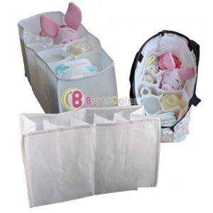 White Large Travel Nappy Bag For Storage Baby Diaper Nappies Clothes Bottles