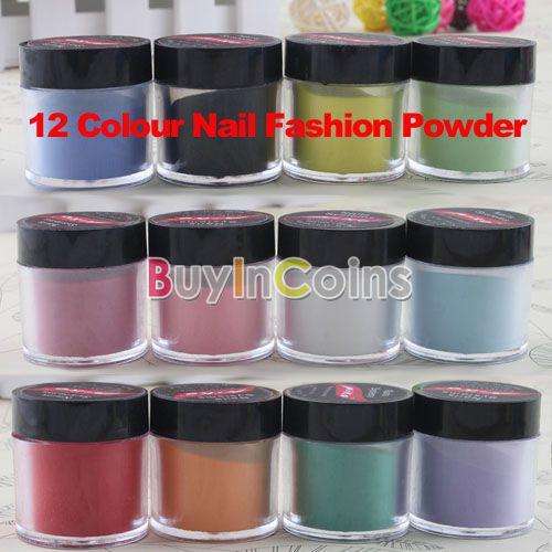 Professional Home 12 Colour Jumbo Beautiful Nail Art Acrylic Powder Builder Set