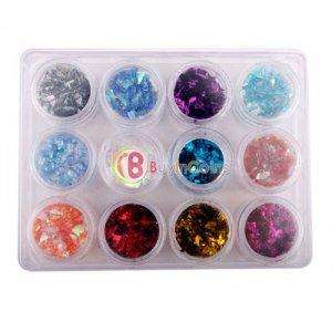 12 Colors Nail Art Spangle Paillette Glitter Chip Tips