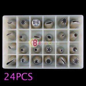 24 Set Icing Nozzles Cake Sugarcraft Pastry Decorating