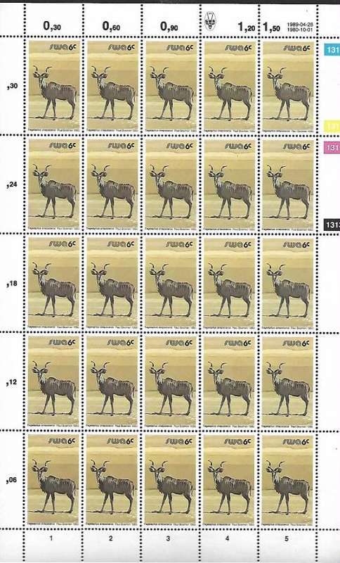 SELECTION OF 1980 SWA THIRD DECIMAL DEFINITIVE FULL SHEETS** AS PER SCANS