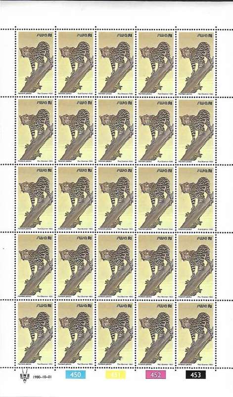 SELECTION OF 1980 SWA THIRD DECIMAL DEFINITIVE FULL SHEETS** AS PER SCANS