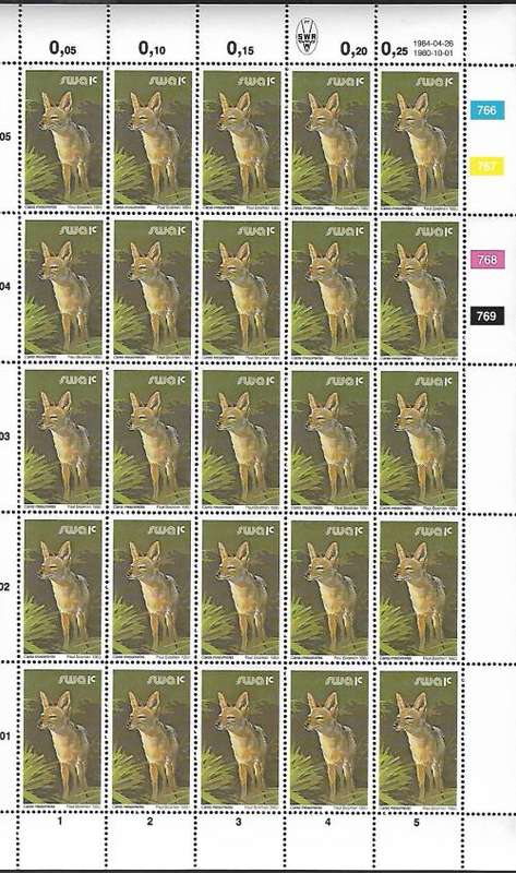 SELECTION OF 1980 SWA THIRD DECIMAL DEFINITIVE FULL SHEETS** AS PER SCANS