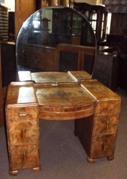 WALNUT ART DECO DRESSING TABLE
