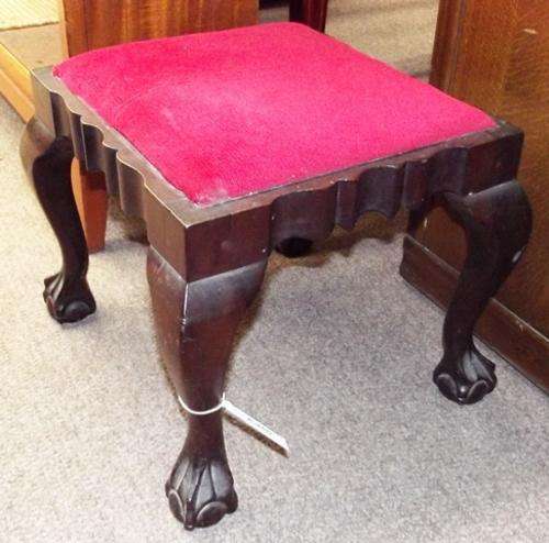 IMBUIA BALL & CLAW DRESSING STOOL (E250)
