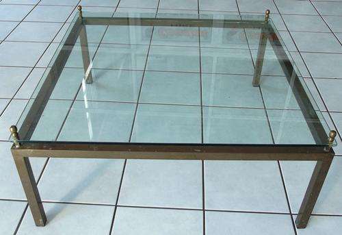 STUNNING BRASS & GLASS COFFEE TABLE (E388)