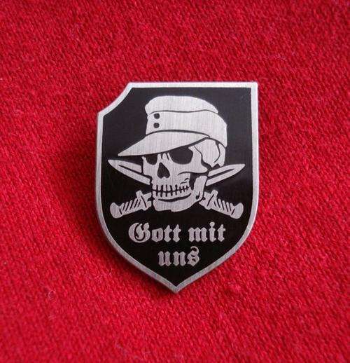 German Skull Totenkopf Gott Mit Uns Dagger Custom Badge