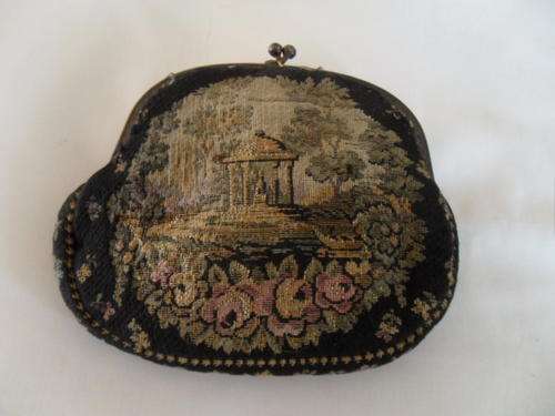 Antique French tapestry bag/purse