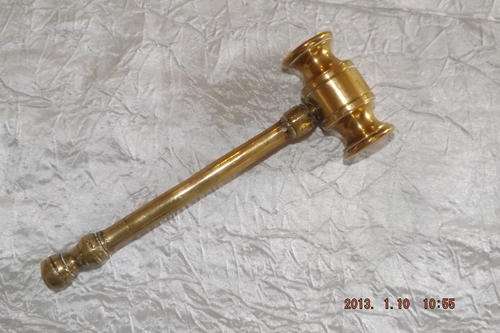 Lovely old solid brass gavel.