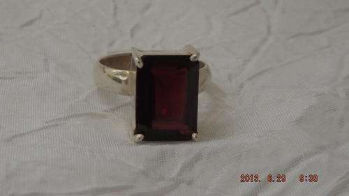 Beautiful Emerald Cut Garnet set in Sterling Silver.