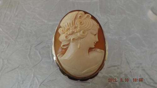 Magnificent Shell Cameo Set In Sterling Silver.