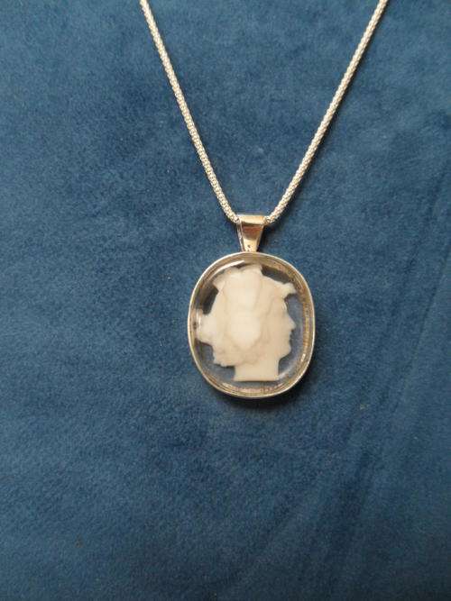 Cameo Floated in Resin and Set in Sterling 925 Silver