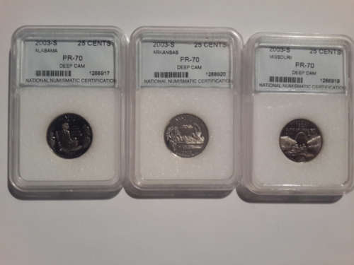 GREAT INVESTMENT- 3 x  PR70 - DEEP CAMEO -  2003-S: STATE QUARTER