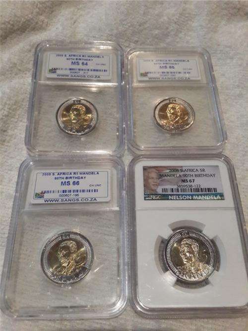 2008 Mandela 90th birthday graded set - MS64 to MS67!!!